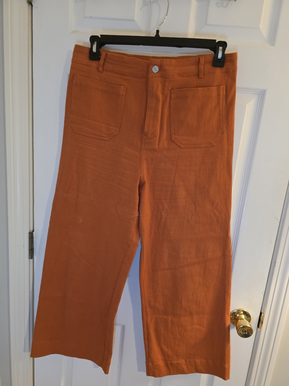 eesome Wide-Leg Jeans in Rust Orange